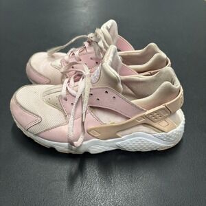 Nike Girls‎ Huarache Run SE Shoes Sneakers Athletic Pink Lace Up Round Toe 3Y